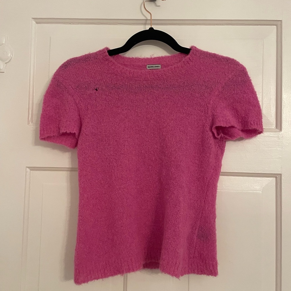 Rachel Comey Short Sleeve Pink Knit Sweater (M)